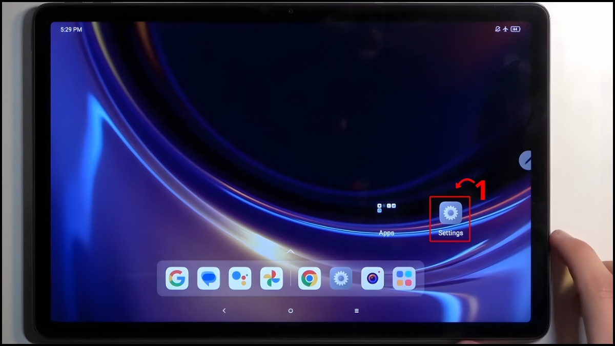 Reset máy tính bảng Lenovo qua Cài đặt bước 1