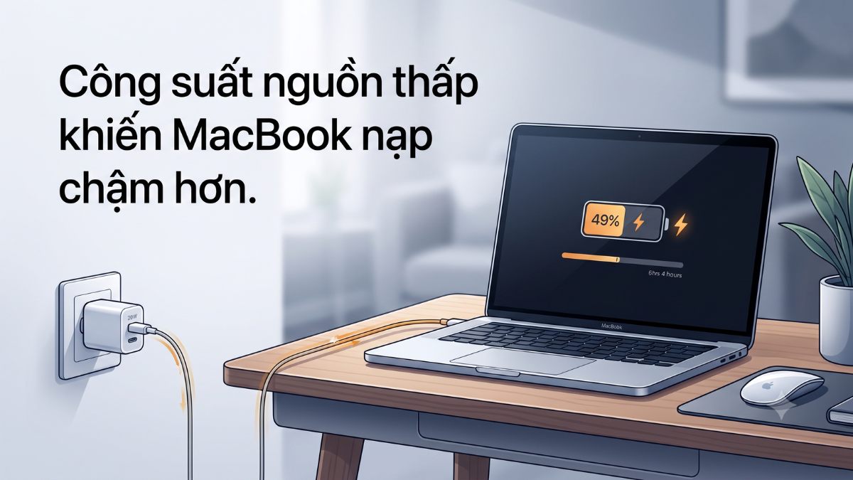 MacBook cần sạc công suất bao nhiêu?