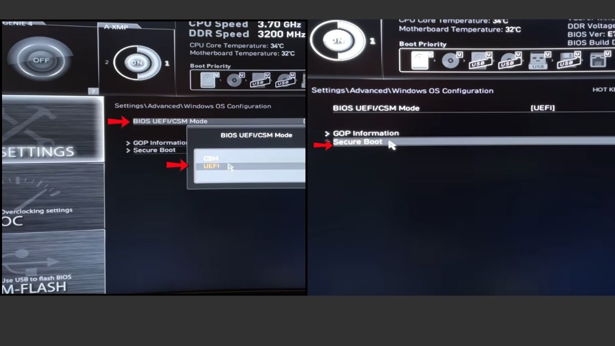 Cách bật Secure Boot trên mainboard MSI