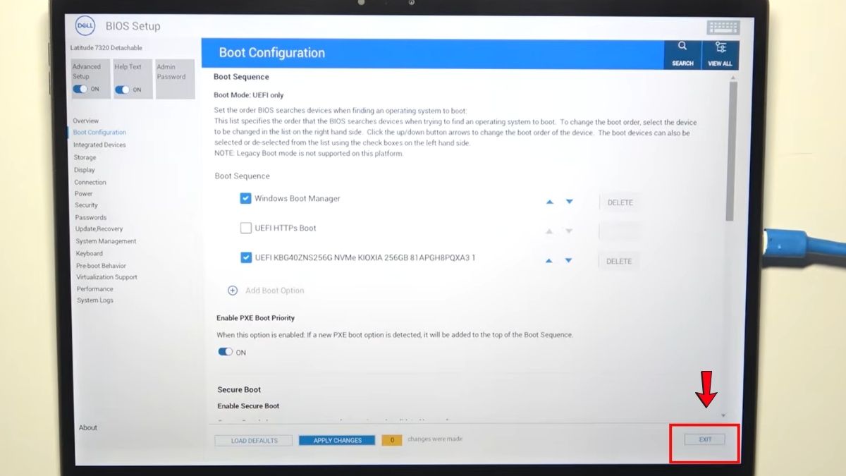 Cách bật Secure Boot trên laptop Dell