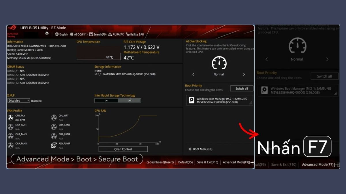 Cách bật Secure Boot trên mainboard ASUS