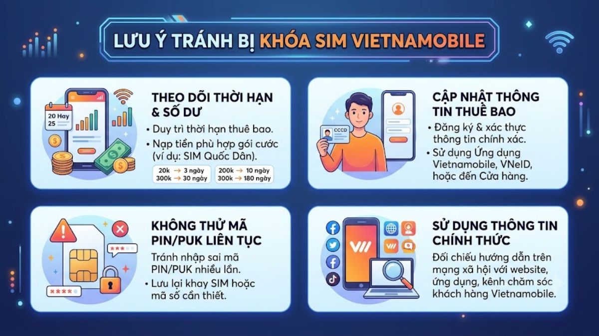 Những lưu ý để tránh SIM Vietnamobile bị khóa lại