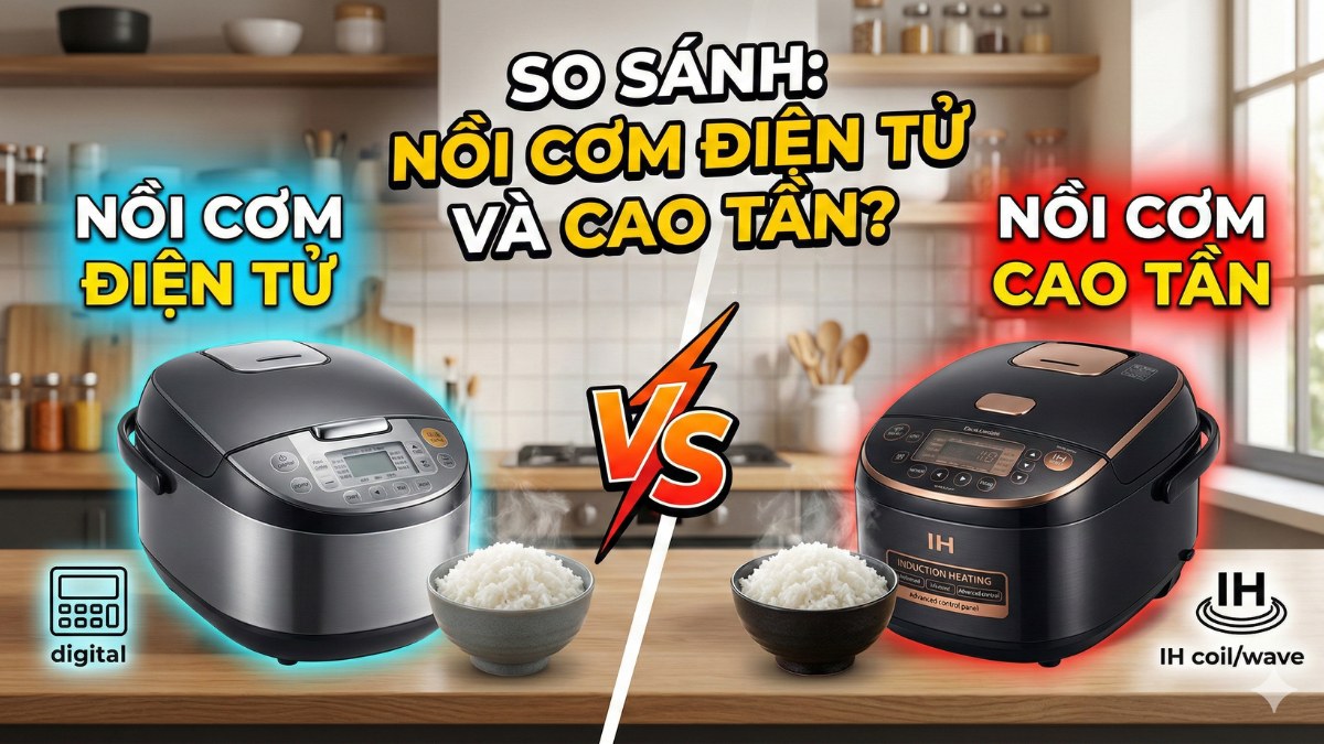 So sánh nồi cơm điện tử và cao tần: Nên chọn loại nào phù hợp?