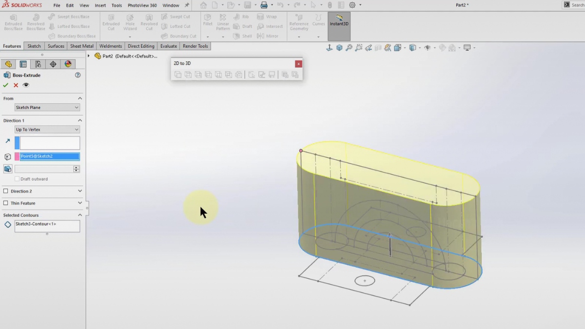 Tạo Sketch 3D trong SolidWorks