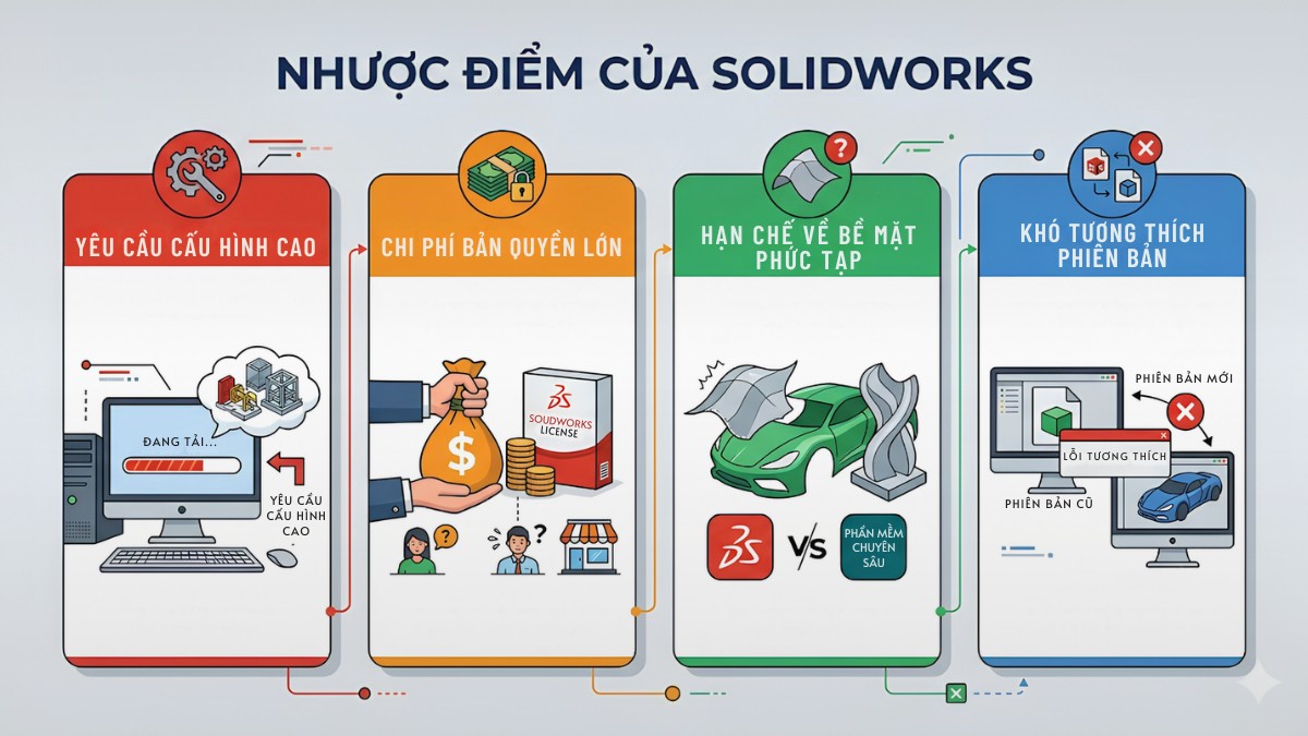 Ưu điểm và nhược điểm của SolidWorks