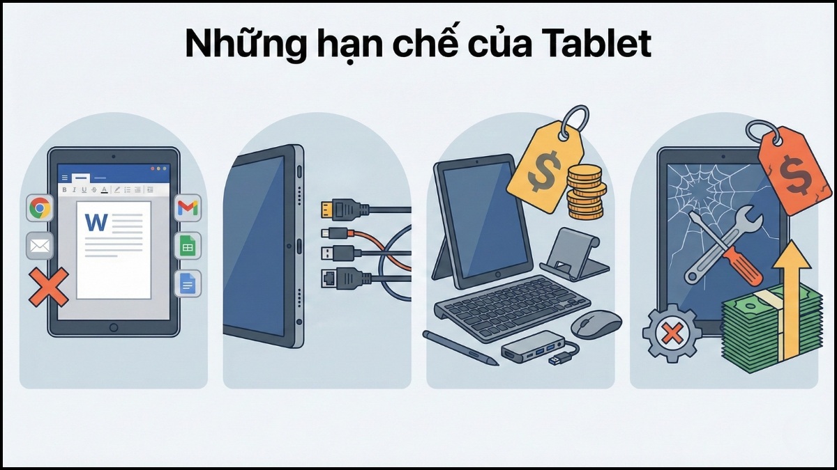 Những hạn chế của tablet