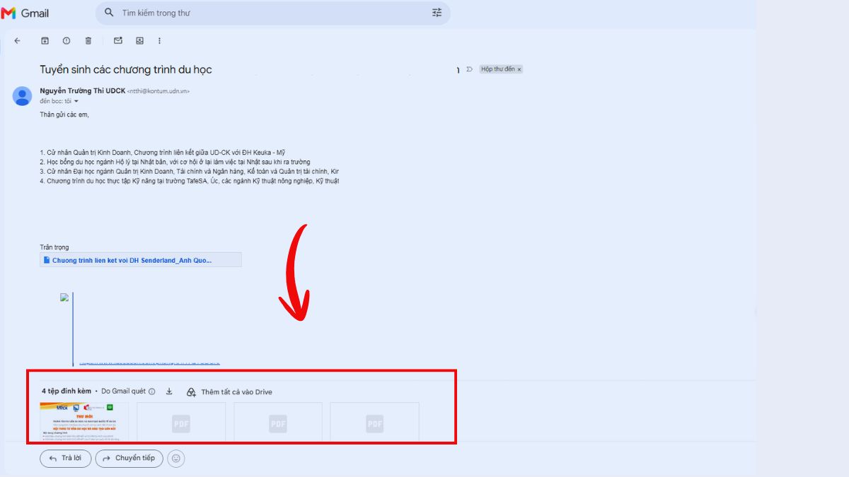 Tải file PDF từ email về máy tính
