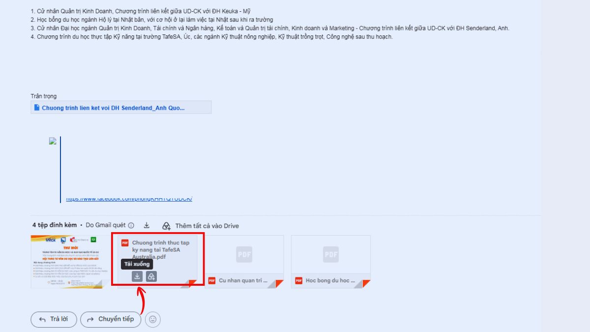 Tải file PDF từ email về máy tính