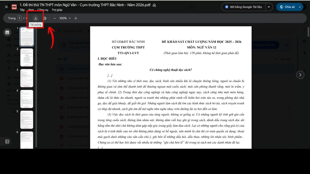 Tải file PDF từ Google Drive về máy tính