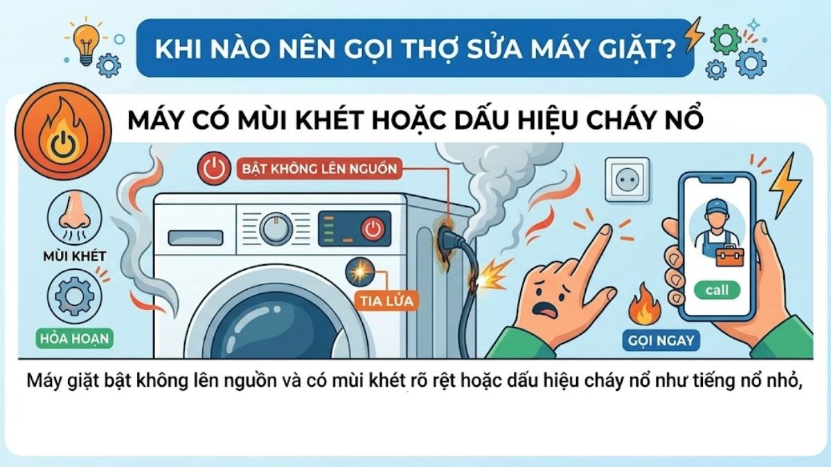 Khi nào nên gọi thợ sửa máy giặt không lên nguồn?