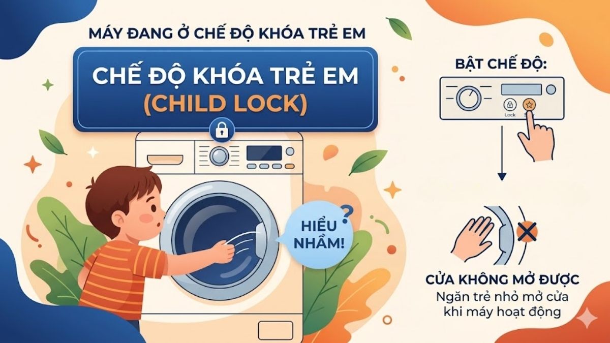 Nguyên nhân tại sao máy giặt không mở được cửa