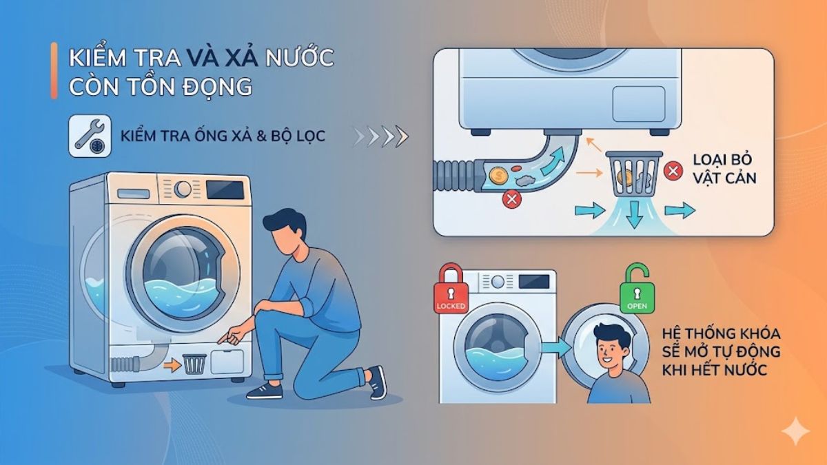 Cách khắc phục lỗi máy giặt không mở được cửa an toàn