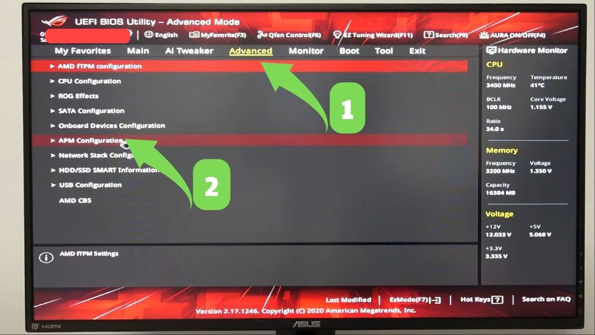 Tắt LED main Asus trực tiếp trong BIOS bước 2