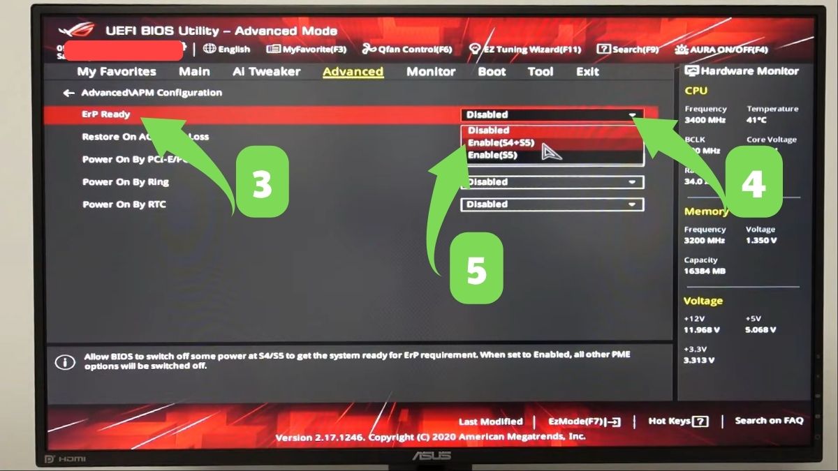 Tắt LED main Asus trực tiếp trong BIOS bước 3