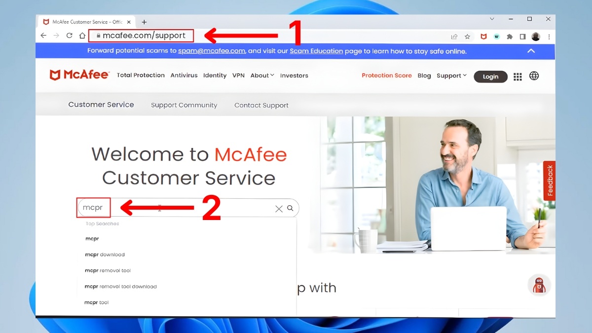 Cách tắt McAfee trên Win 11 vĩnh viễn bằng MCPR Tool bước 1