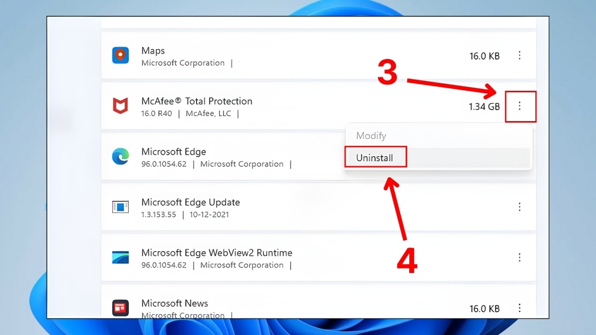 Cách tắt McAfee trên Win 11 vĩnh viễn bằng settings bước 2