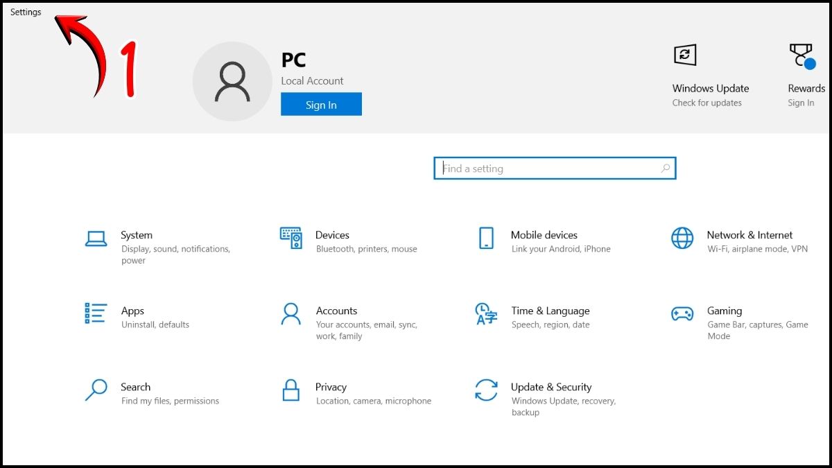 Tắt quảng cáo trên Win 10 bằng Notifications & Actions bước 1
