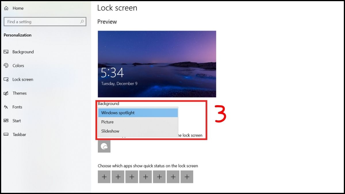 Tắt quảng cáo trên Win 10 ở màn hình khóa bước 3