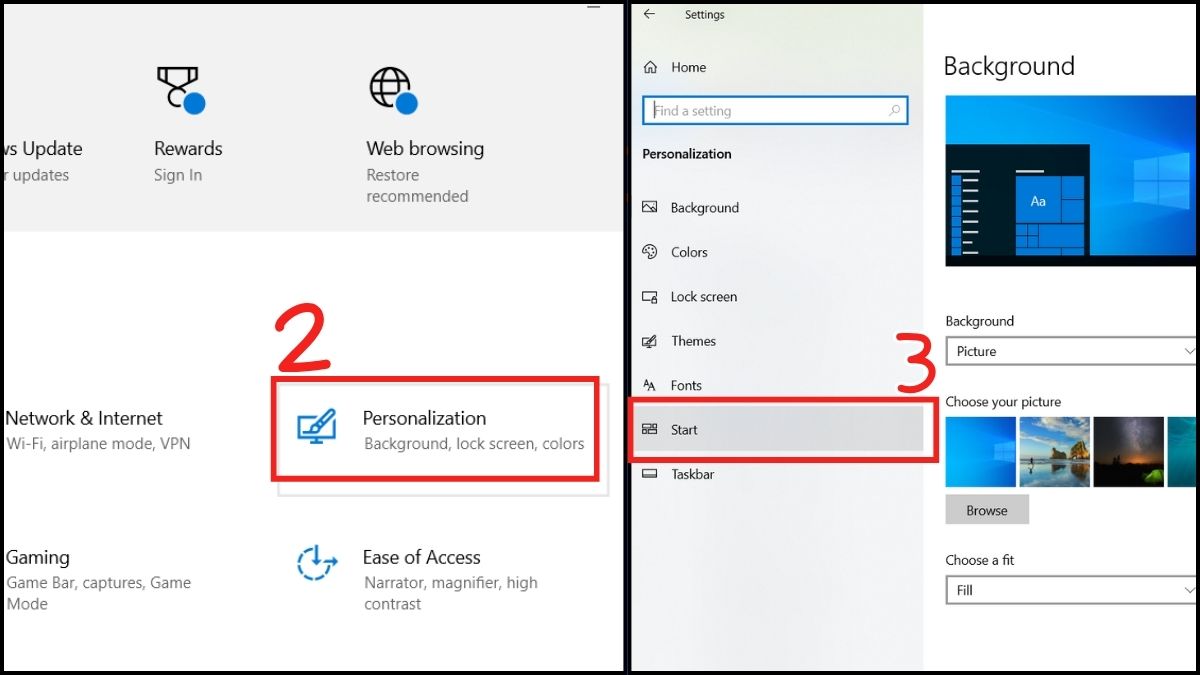 Tắt quảng cáo trên Win 10 trên Start Menu bước 2