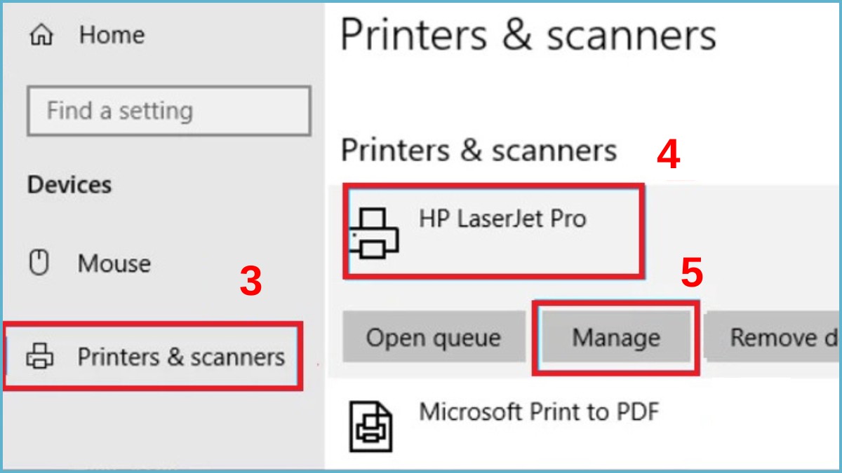 Cách tắt tính năng Print to File Win 10 trong Setting bước 2