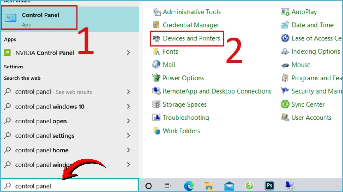 Cách tắt tính năng Print to File Win 10 trong Devices and Printers bước 1