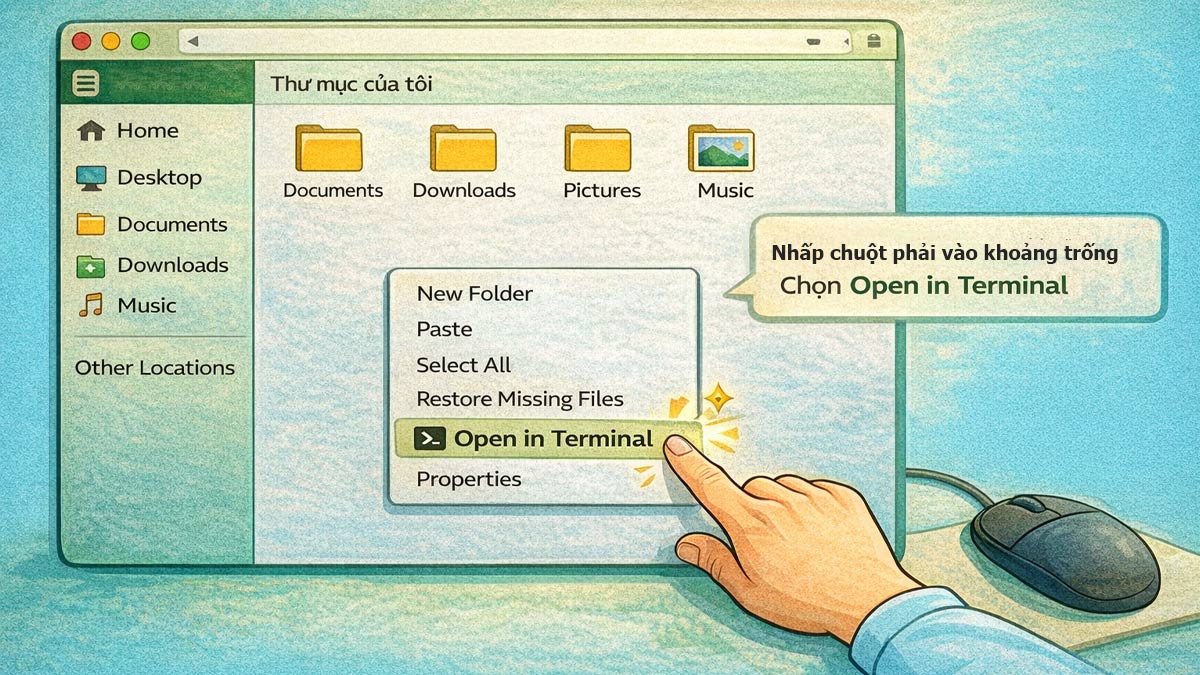 Cách mở Terminal trên Linux