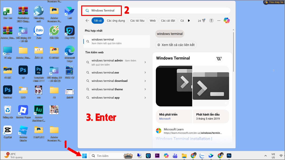 Cách mở Terminal trên Windows