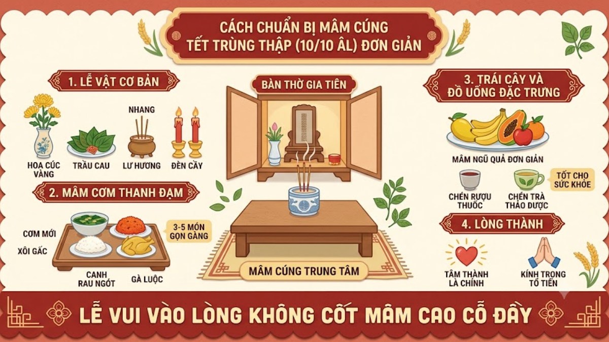 Cách chuẩn bị mâm cúng Tết 10/10