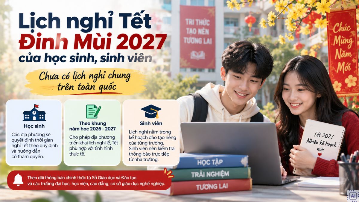 Lịch nghỉ Tết 2027 của học sinh, sinh viên
