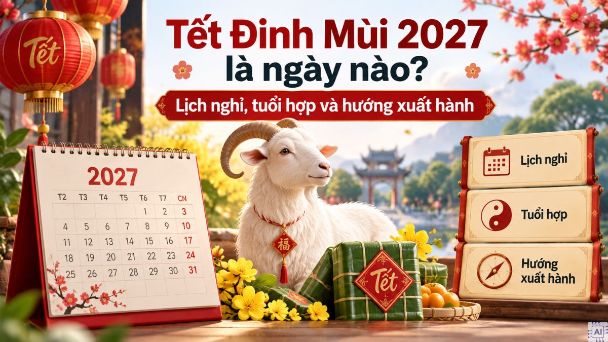 Tết Đinh Mùi 2027 là ngày nào? Lịch nghỉ, tuổi hợp và hướng xuất hành