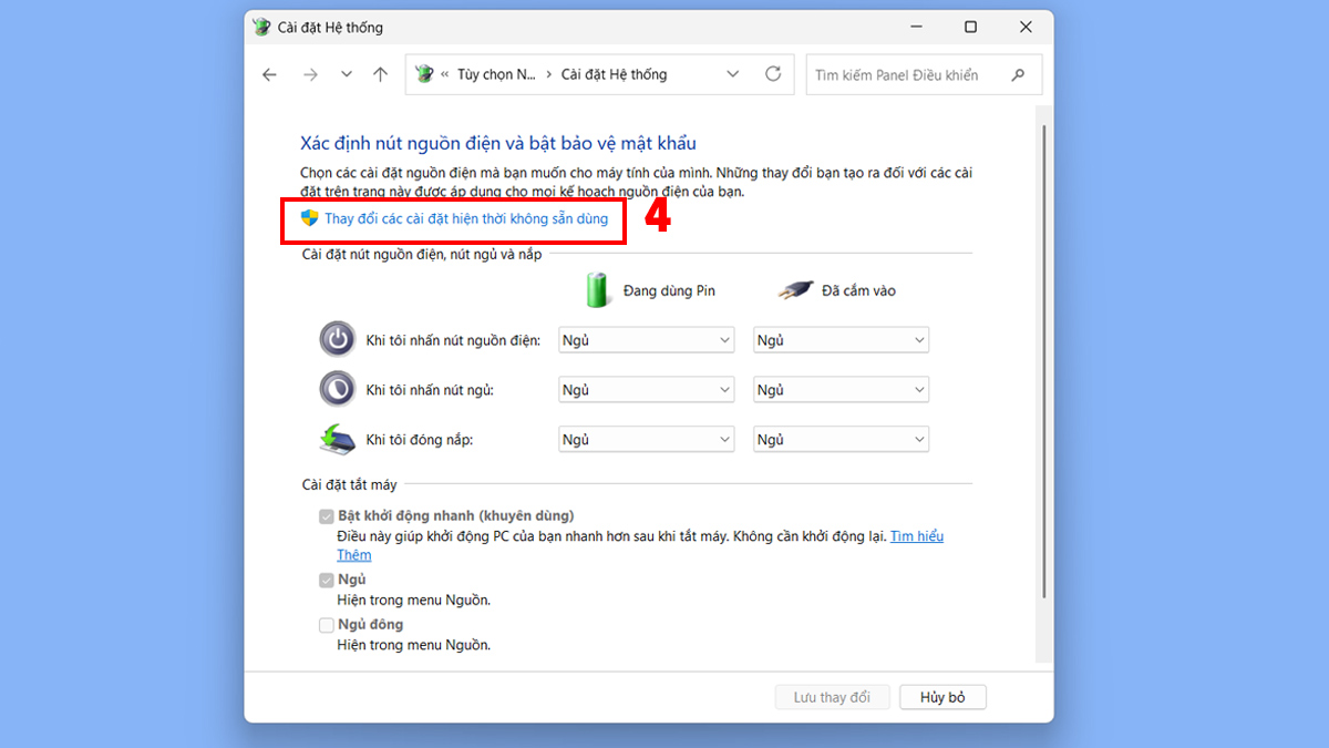 Tắt Fast Startup để tránh lỗi sau khi Shut down