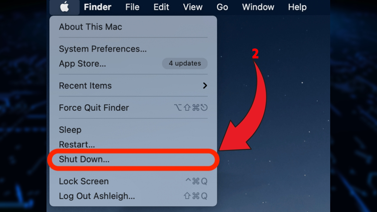 Thao tác tắt máy tính an toàn trên macOS