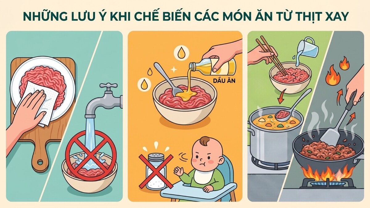 Những lưu ý khi chế biến các món ăn từ thịt xay