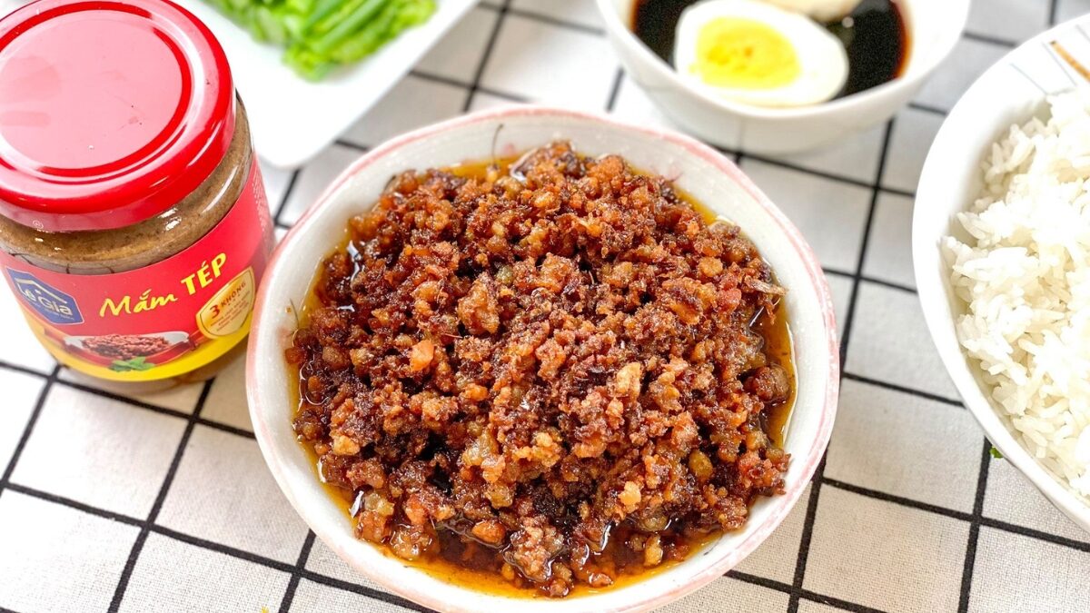 thịt xay làm món gì ngon: Thịt chưng mắm tép