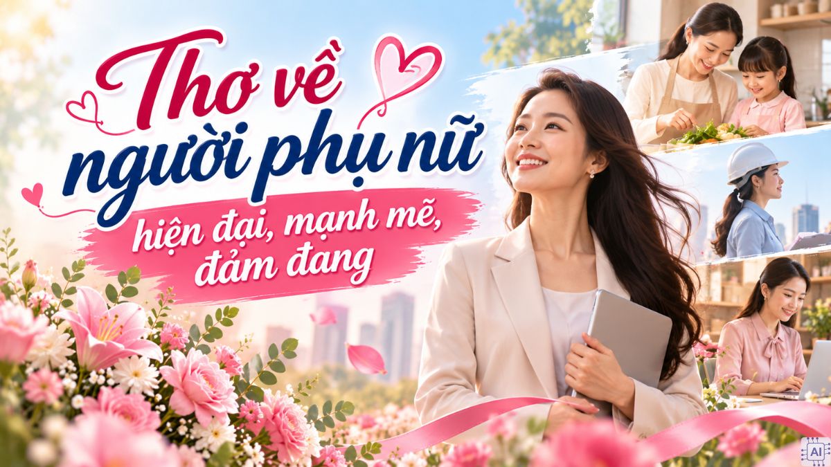 Câu thơ ngắn về phụ nữ hiện đại, mạnh mẽ, đảm đang