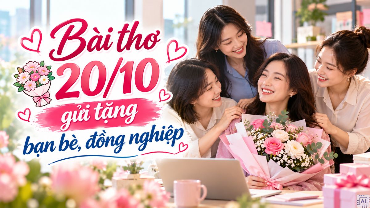 Câu thơ ngắn 20/10 gửi tặng bạn bè, đồng nghiệp