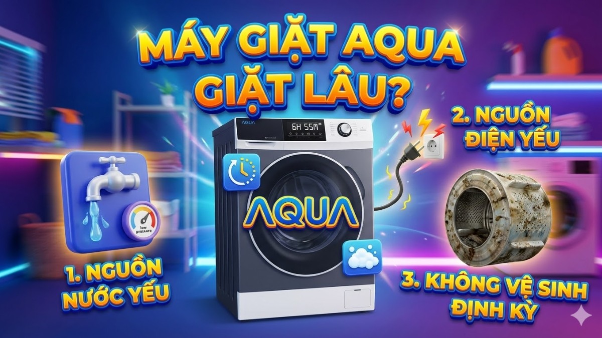 Lỗi thời gian giặt của máy giặt Aqua lâu?