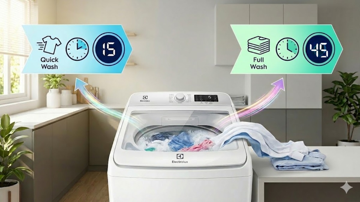 Thời gian giặt của máy giặt Electrolux cửa trên