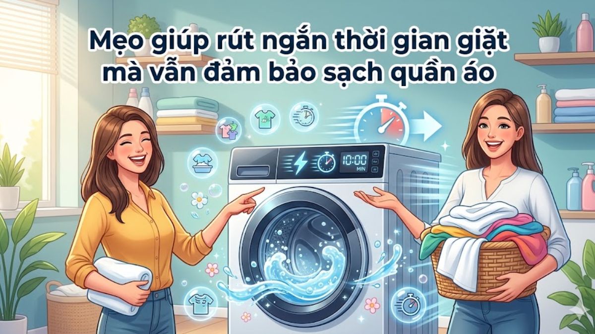 Mẹo giúp rút ngắn thời gian giặt mà vẫn đảm bảo sạch quần áo