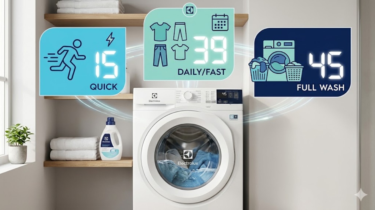 Thời gian giặt của máy giặt Electrolux cửa trước