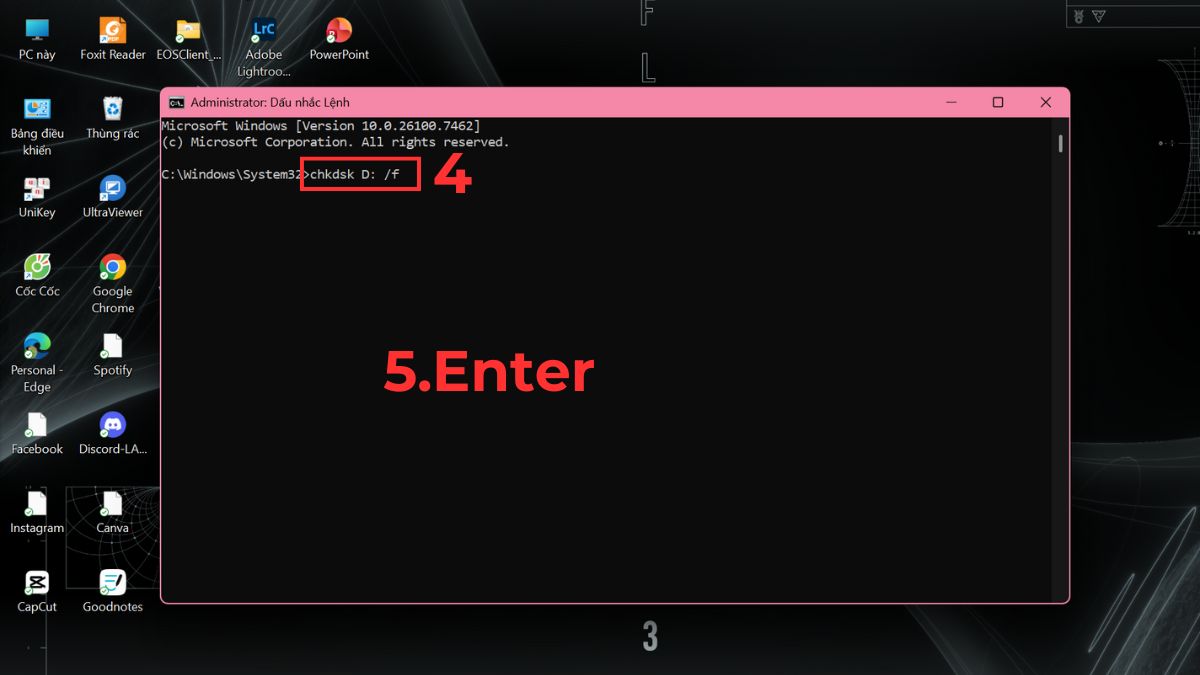Cách tìm file bị mất trong máy tính bằng Command Prompt bước 2