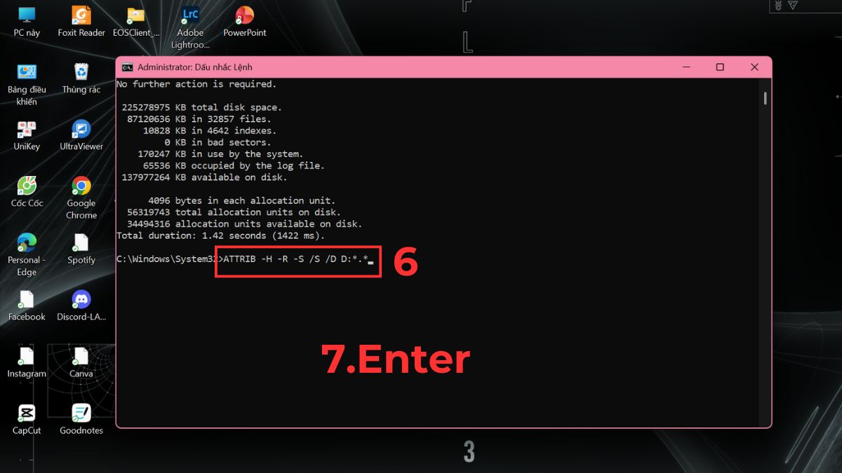 Cách tìm file bị mất trong máy tính bằng Command Prompt bước 3
