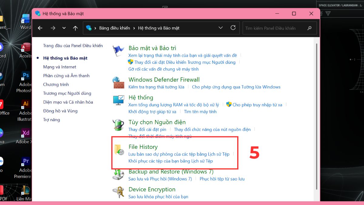 Cách tìm file bị mất trong máy tính qua File History hoặc Backup bước 2