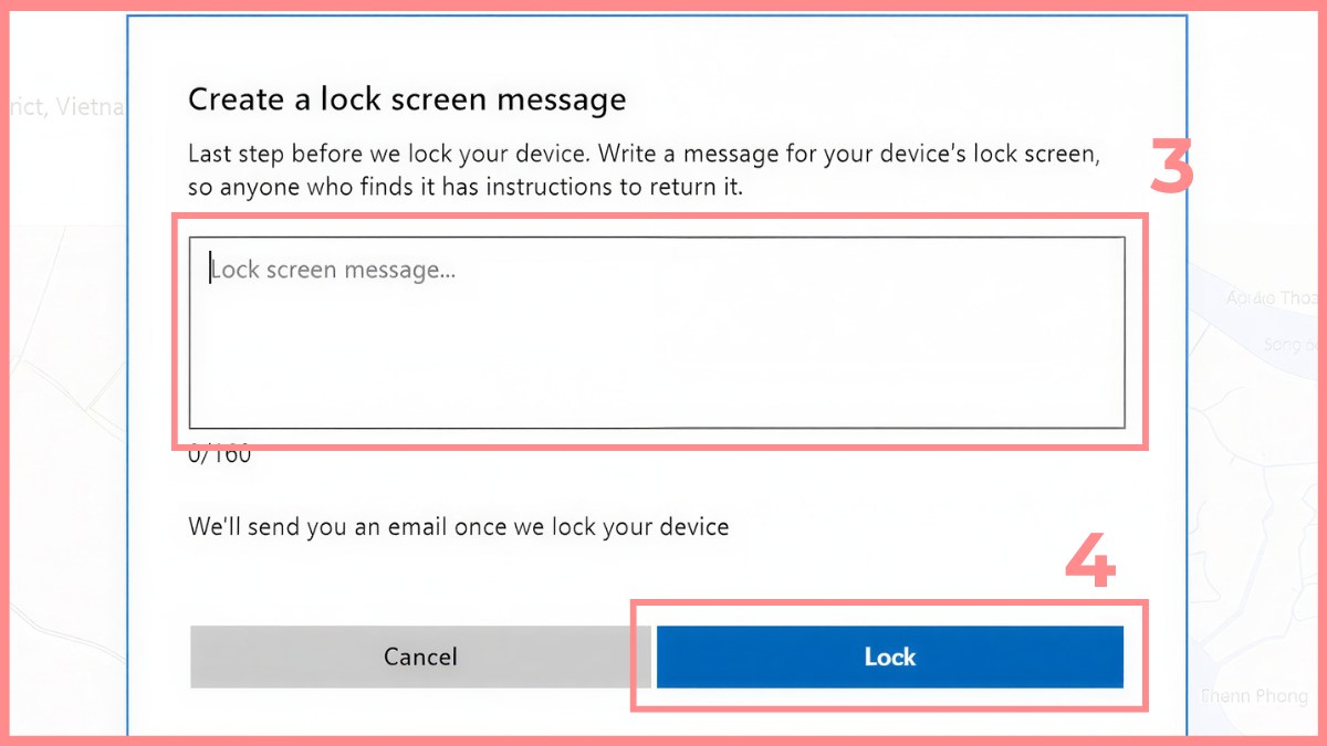 Cách khóa thiết bị từ xa bước 3