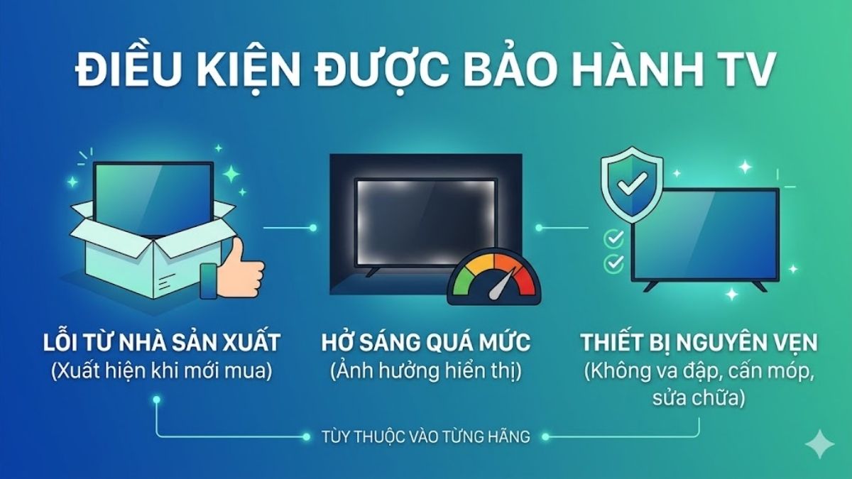 Tivi bị hở sáng có được bảo hành không?