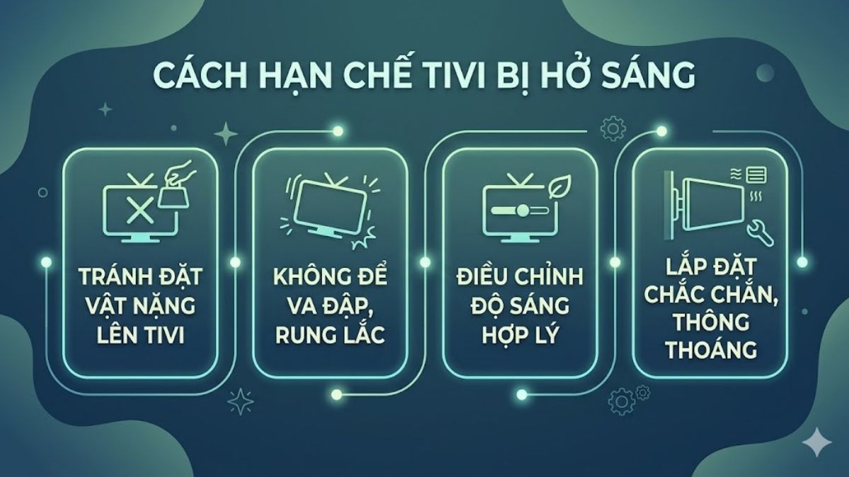 Cách hạn chế tivi bị hở sáng trong quá trình sử dụng