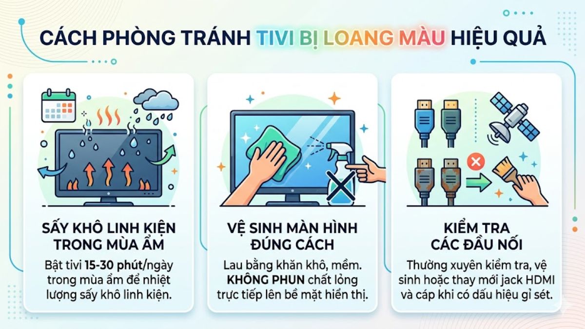 Cách phòng tránh tivi bị loang màu hiệu quả