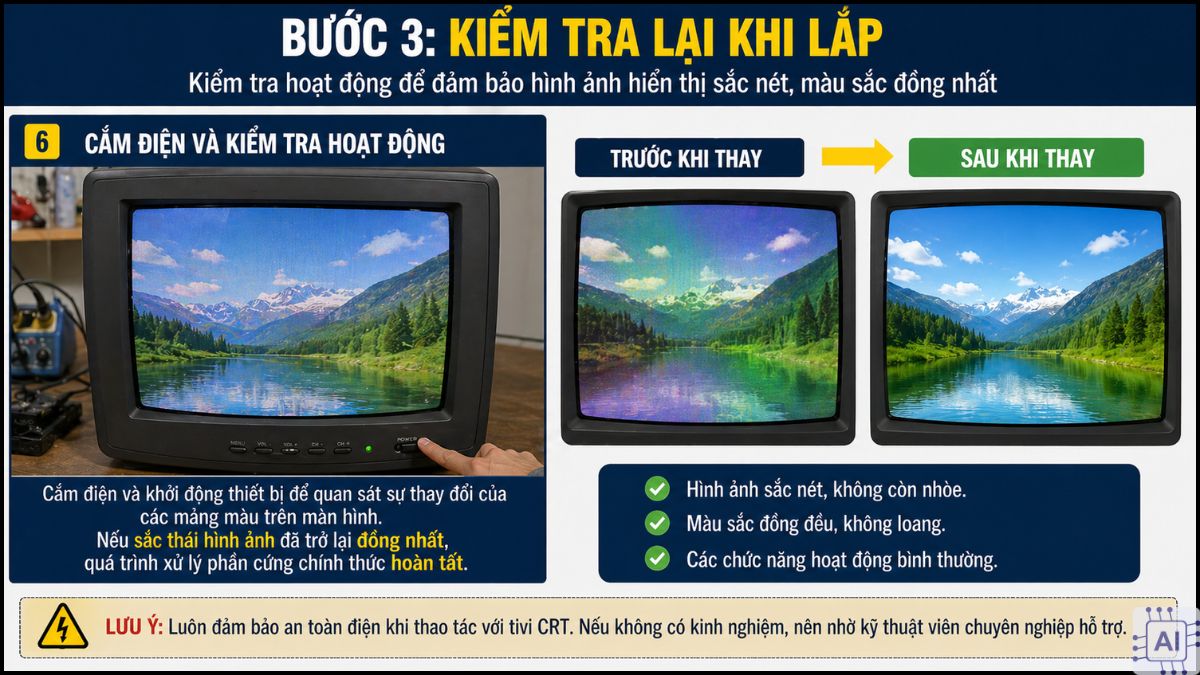 Cách khắc phục tivi bị loang màu: Kiểm tra điện trở bước 3