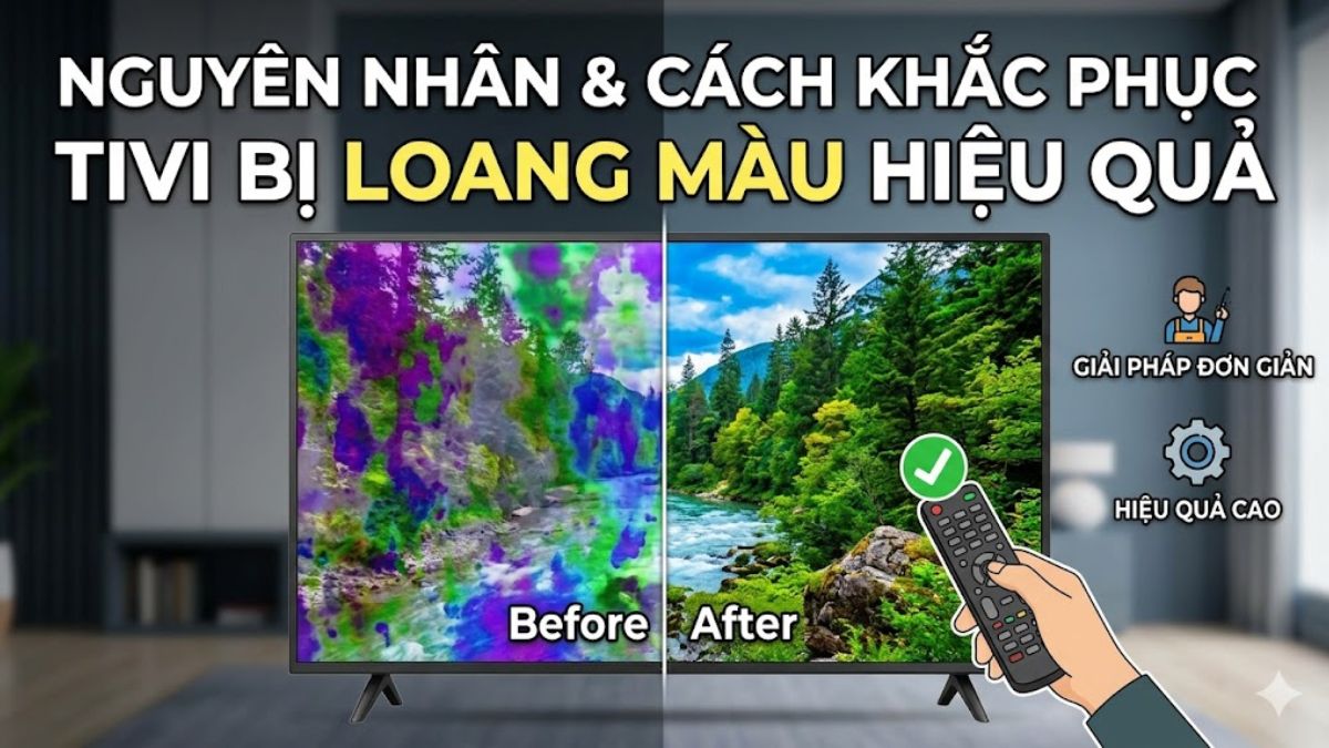 Nguyên nhân và cách khắc phục tivi bị loang màu hiệu quả