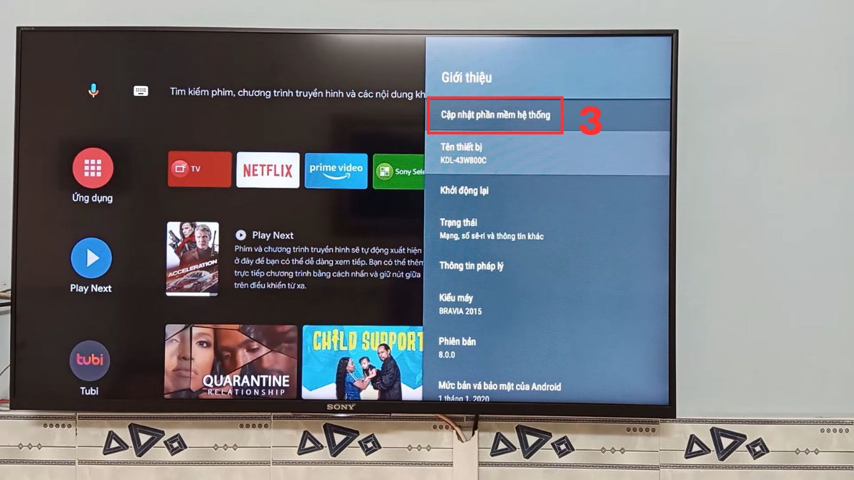 Sửa lỗi tivi Sony không nhận điều khiển do tivi: Cập nhật phần mềm hệ thống